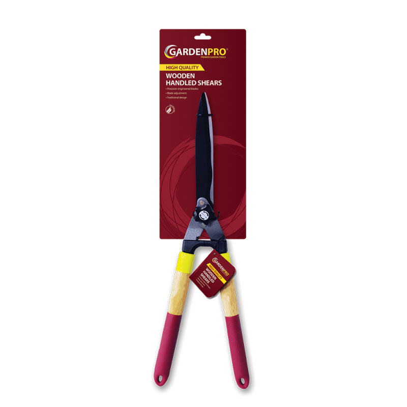 59Cm (23") Garden Pro Traditional Easy Grip Wooden Handled Garden Hedge Shears