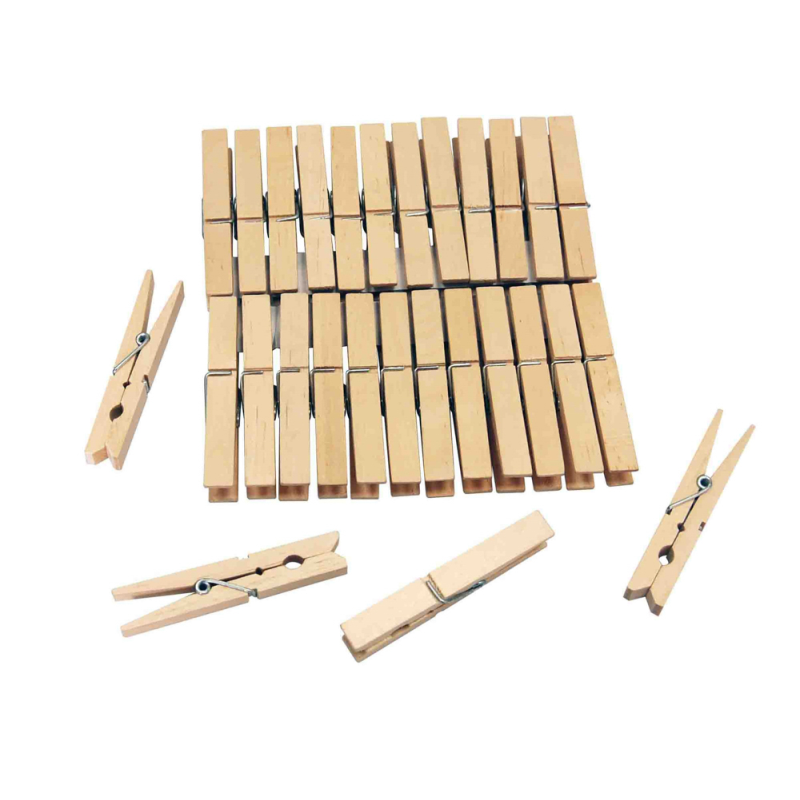 30 PACK WOODEN CLOTHES PEGS