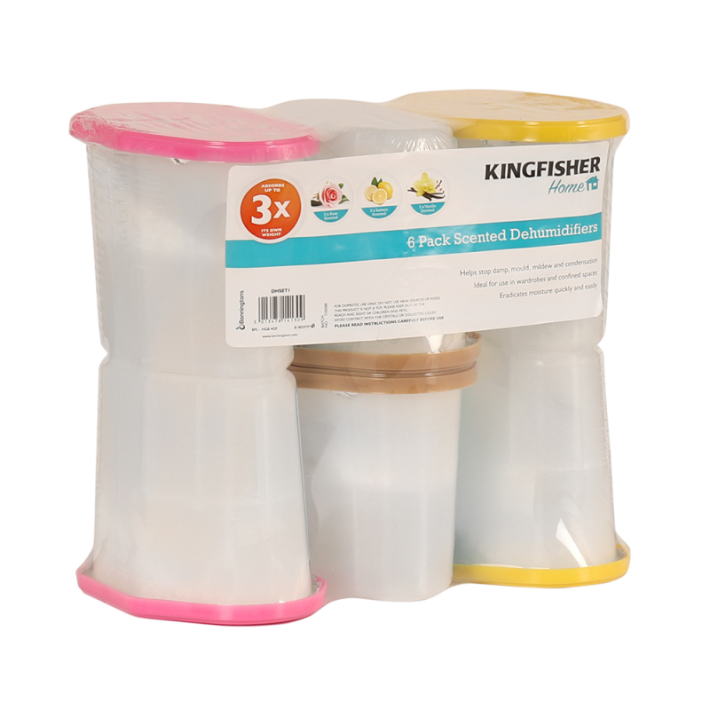 6 PACK SCENTED DEHUMIDIFIER MOISTURE ABSORBERS