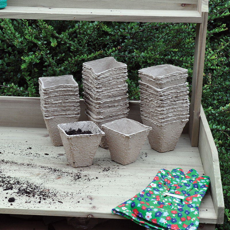 36 PACK 8CM(3IN) BIODEGRADABLE SQUARE PEAT POTS