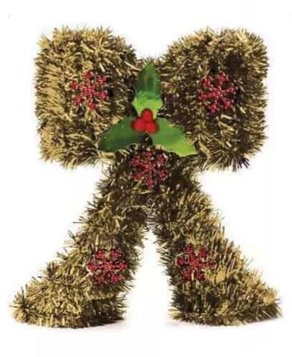 Christmas Tinsel Bow Tree Decoration Xmas Tree Ornaments, Gift & Party Deco