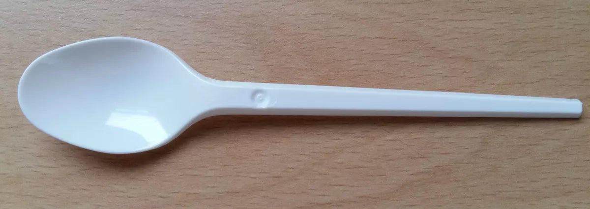 100 Cuillères à café en plastique blanc