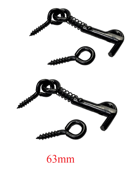 Safety Gate Hooks & Eyes, Black 63mm (2.1/2")