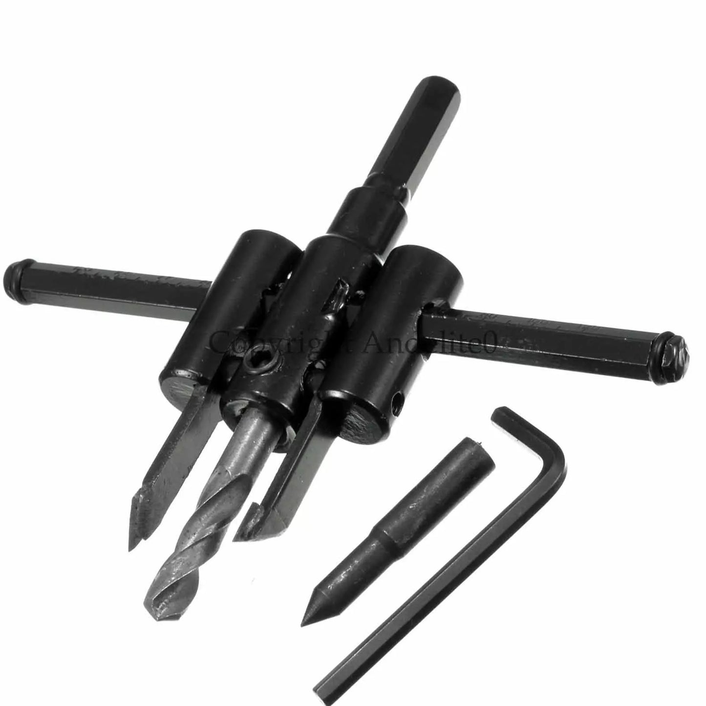 Kit de scie cloche réglable en métal 2 pièces, coupe-cercle, perceuse à bois