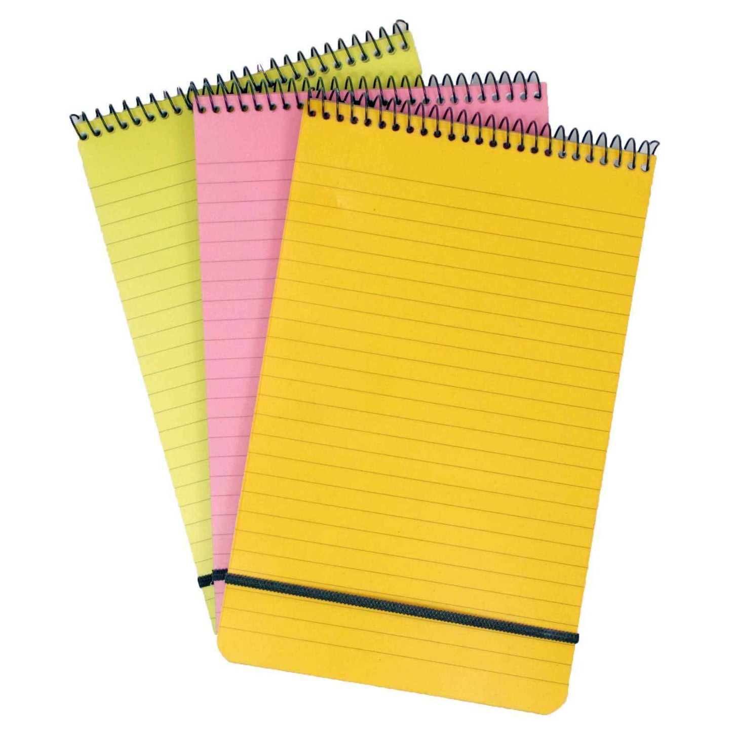 Lot de 2 blocs-notes A5 à spirale multicolores fluo, lignés, pour le bureau ou l'école