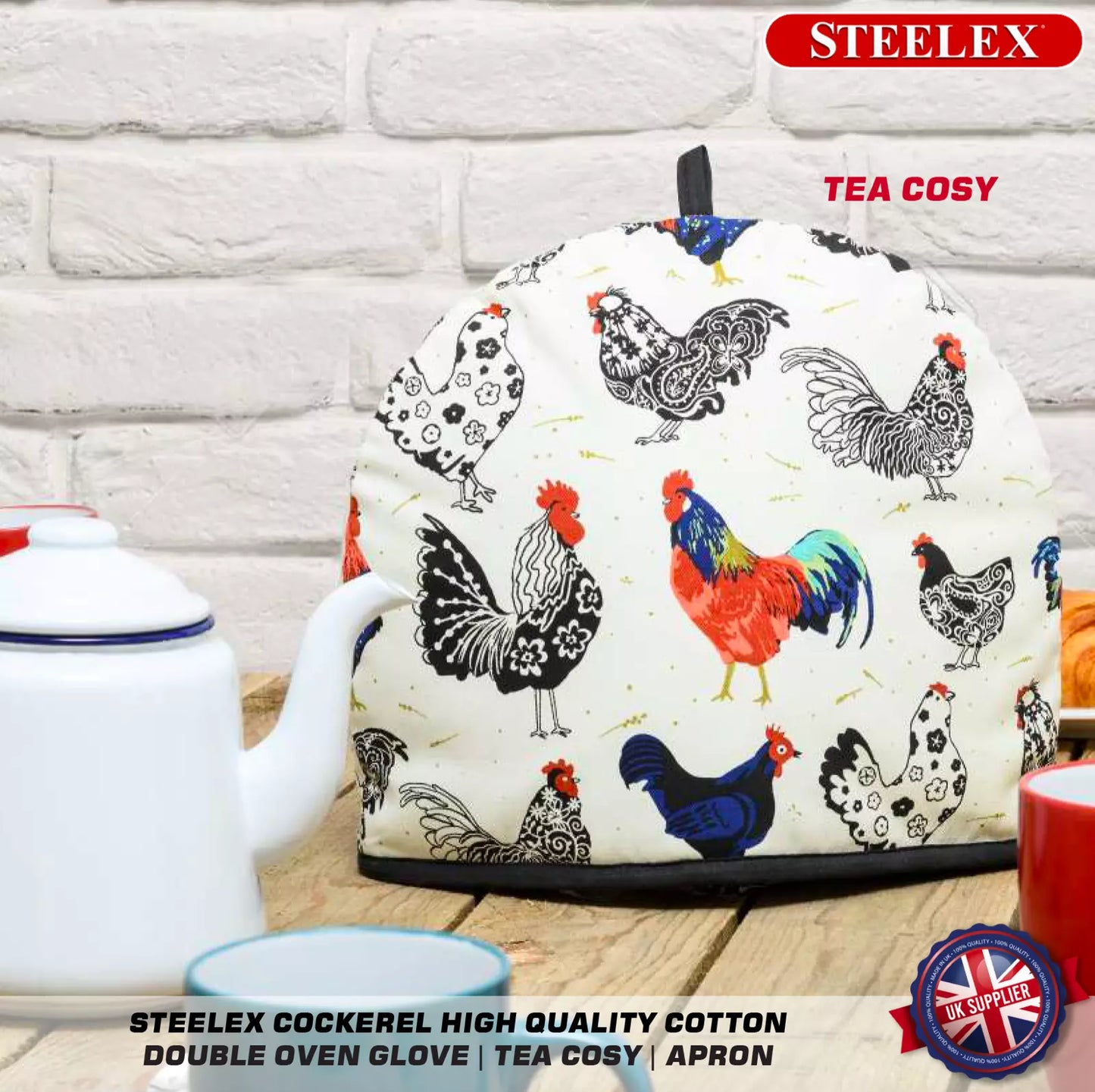 Steelex Rooster Cockerel High Quality Cotton Tea Cosy,