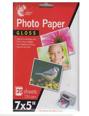 Papier Photo Brillant Haute Qualité Chiltern Wove 235g/m² 20 feuilles Format 7x5