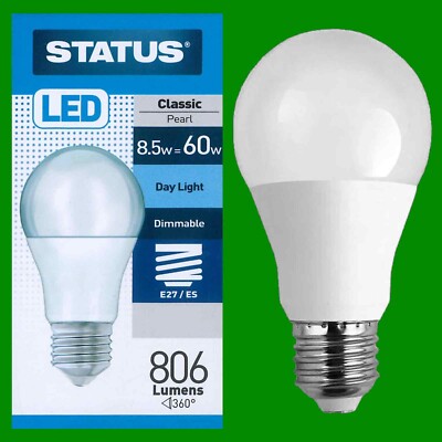 AMPOULE DEL DIMMABLE GLS-E27 8.5W ÉQUIVALENT 60W LUMIÈRE DU JOUR