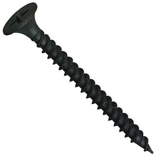 Plasterboard Drywall Screws, Coarse Thread Speedrive, Bugle Headed Black, 3.5 X 25mm (6 X 1)