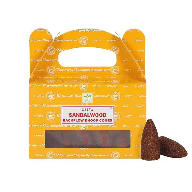 Satya Bois de Santal Bâtonnets de Dhoop à Reflux