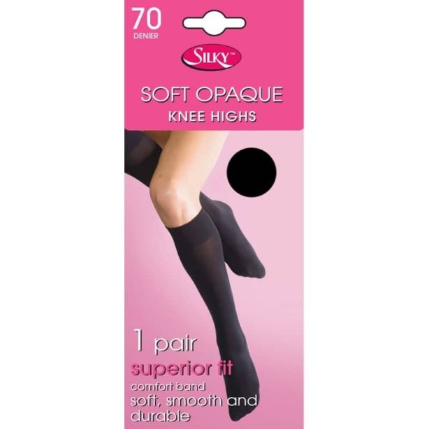 Silky's 70 Denier Luxury Soft Opaque Knee Highs - One Size (Black)