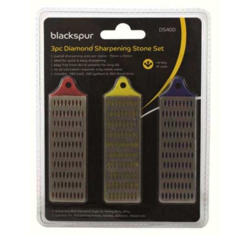 BLACKSPUR 3pc DIAMOND SHARPENING STONE SET