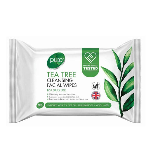 Pure Tea Tree Cleansing Facial Wipes 25