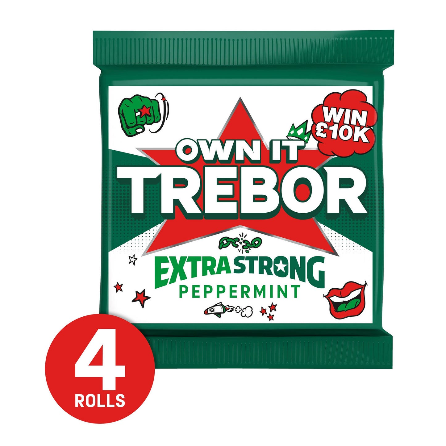 TREBOR EXTRA STRONG PEPPERMINT 4PK