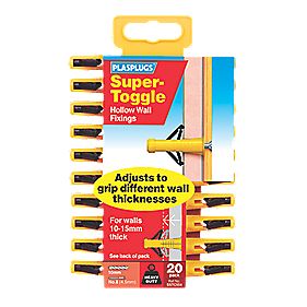 Fixations à bascule Plasplugs SSTC554CC, pack de 20