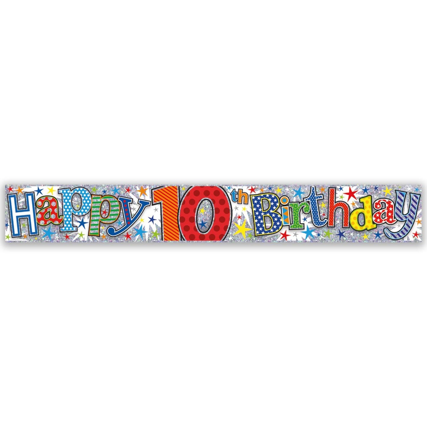 Happy 10th birthday banner 9 feet Boy