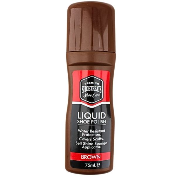 Premium Shoe Care Liquid Shoe Polish 75ml - Brown
