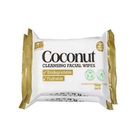 Lingettes démaquillantes pour le visage à l'eau de coco XBC - Lot de 2 x 25