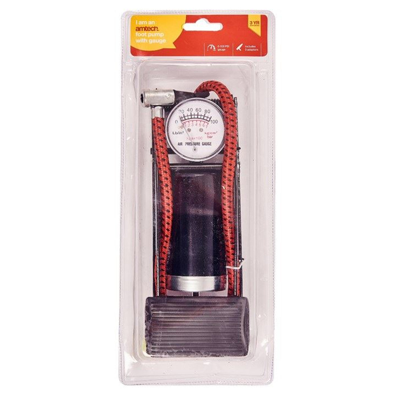 POMPE À PIED AMTECH AVEC MANOMÈTRE