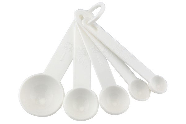 Apollo Ensemble de 5 cuillères doseuses en plastique blanc