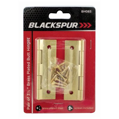 BLACKSPUR Charnières paumelles plaquées laiton 3 1/2"