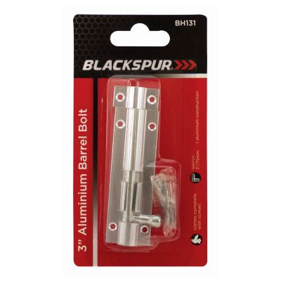 BLACKSPUR 3" ALUMINIUM BARREL BOLT -CHROME