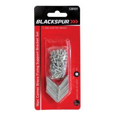 JEU DE 16 ÉQUERRES DE FIXATION NOIRSPUR