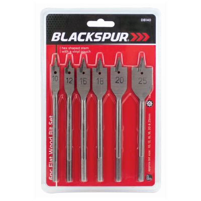 BLACKSPUR FLAT WOOD BIT SET 6PC