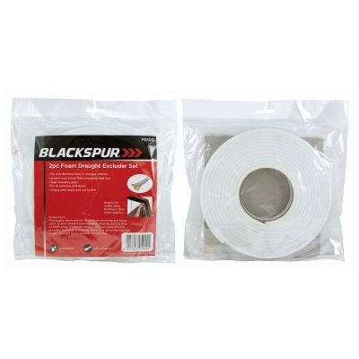 BLACKSPUR 2PC PE FOAM DRAUGHT EXCLUDER SET - WHITE