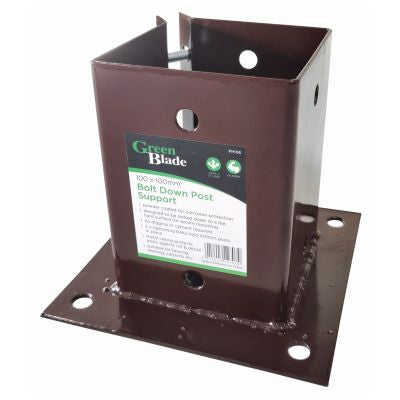 BLACKSPUR BOLT DOWN POST SUPPORT - 100 X 100MM