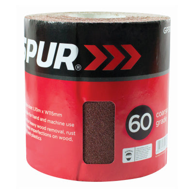 BLACKSPUR ALUMINIUM OXIDE FINISHING PAPER - GRADE 60 - 10M X 115 MM