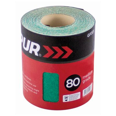 BLACKSPUR ALUMINIUM OXIDE FINISHING PAPER - GRADE 80 - 10M X 115MM