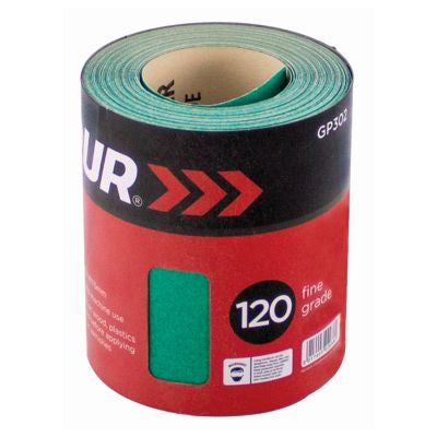 BLACKSPUR ALUMINIUM OXIDE FINISHING PAPER 120 FINE GRADE 10M X115MM