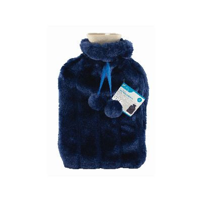 BOUILLOTTE BLACKSPUR 2L AVEC HOUSSE EN FAUSSE FOURRURE PELUCHE - BLEU FONCÉ