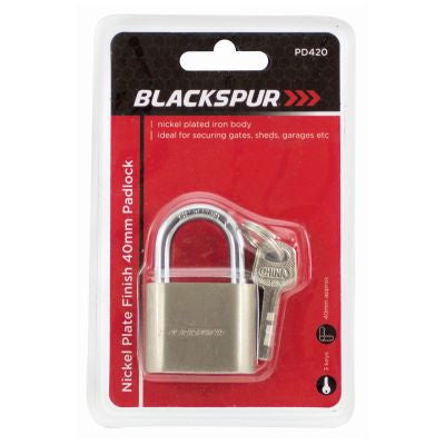Cadenas BLACKSPUR avec finition nickelée 40mm