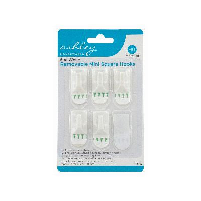 CROCHETS MINI CARRÉS AMOVIBLES BLANCS BLACKSPUR, LOT DE 5