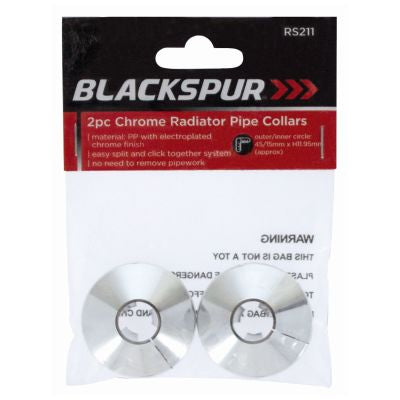 BLACKSPUR 2PC CHROME RADIATOR PIPE COLLARS