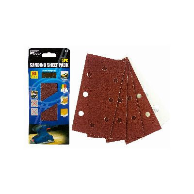 BLACKSPUR 5PC SANDING SHEET PACK - 93 X 185MM