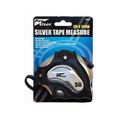 BLACKSPUR PRO-USER 5M SILVER TAPE MEASURE