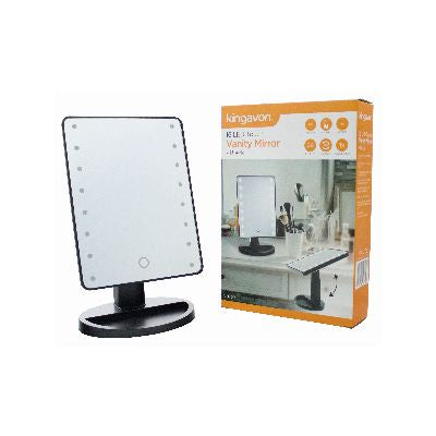 MIROIR DE MAQUILLAGE TACTILE À 16 LED BLACKSPUR - NOIR