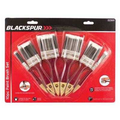 LOT DE 10 PINCEAUX PEINTRE BLACKSPUR – SOIES SYNTHÉTIQUES