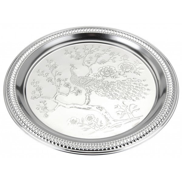 PLATEAU ROND EN MÉTAL DE 28 CM