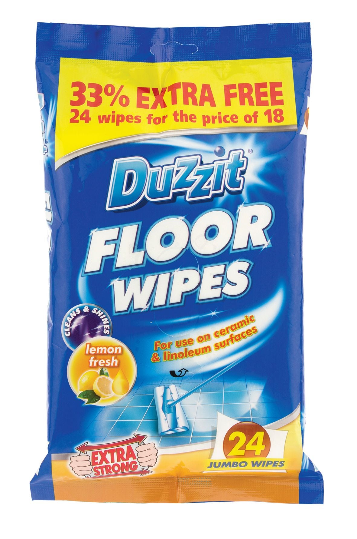 Duzzit Lingettes pour sols, paquet de 24