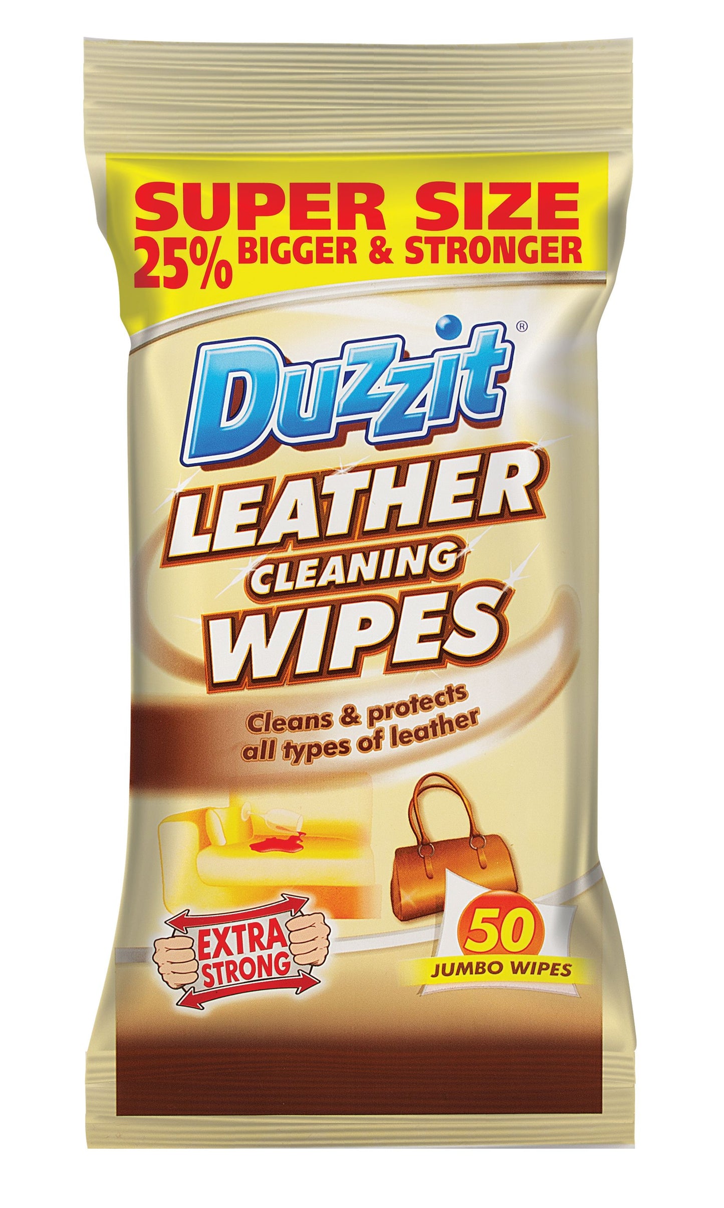 Lingettes nettoyantes pour cuir Duzzit (paquet de 50)