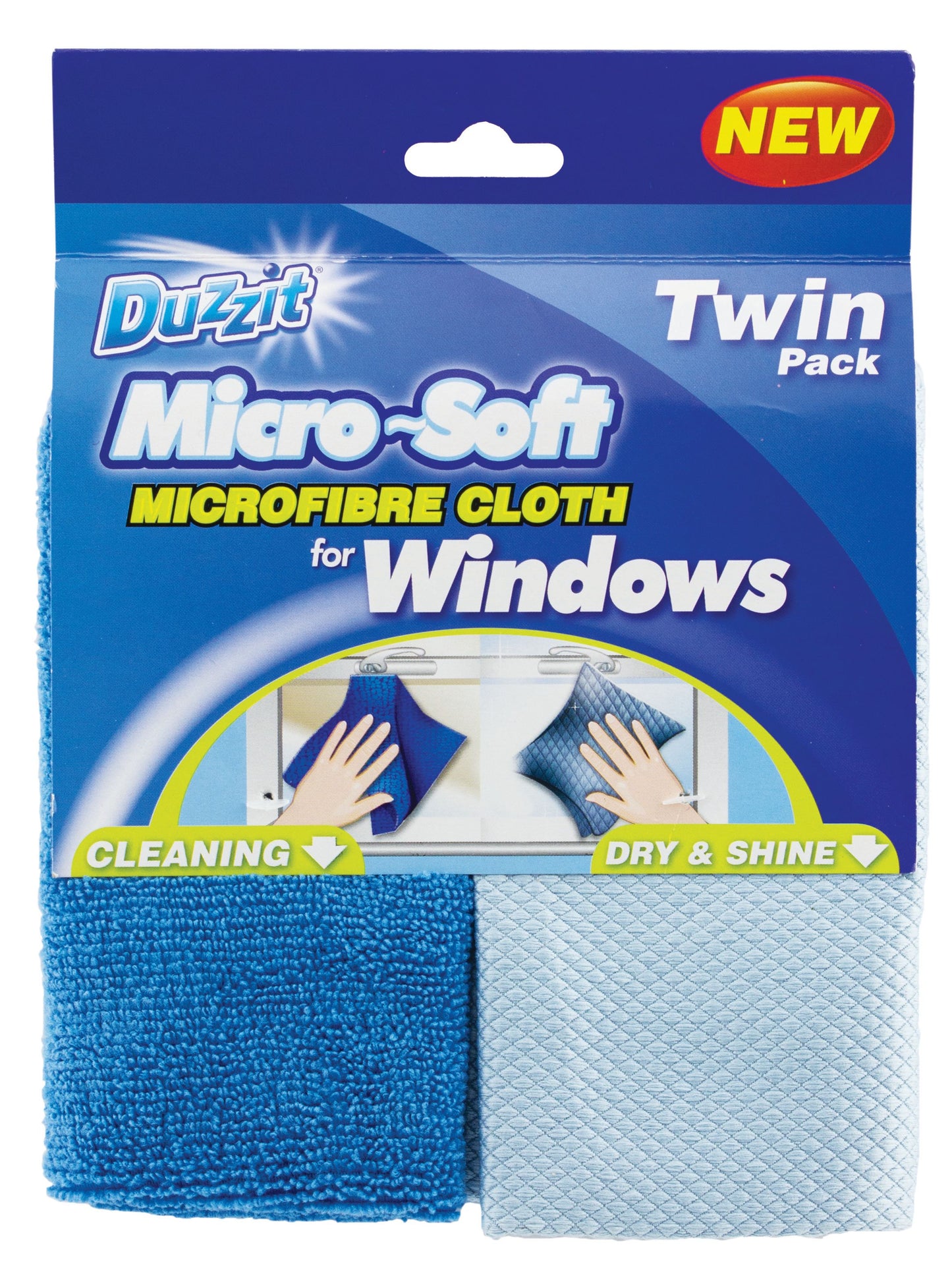 Chiffon pour vitres microfibre Duzzit (paquet de 2)