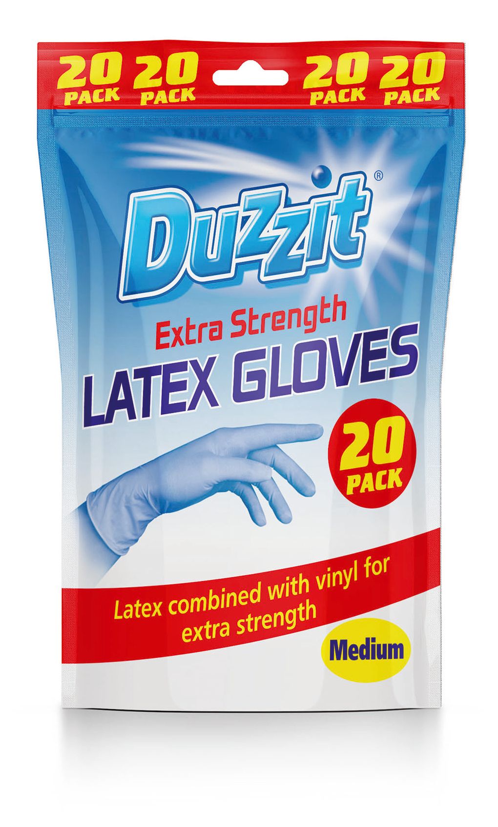 Duzzit Latex Gloves Medium 20pk