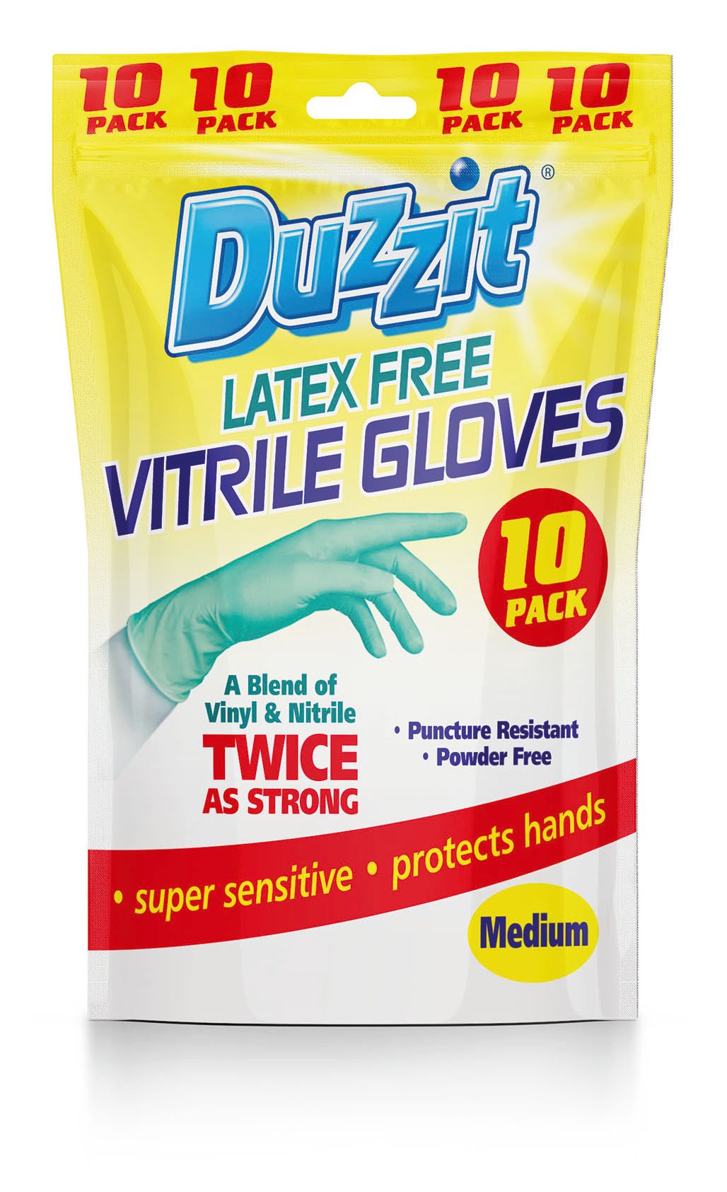 Duzzit Vitrile Gloves Medium 10pk