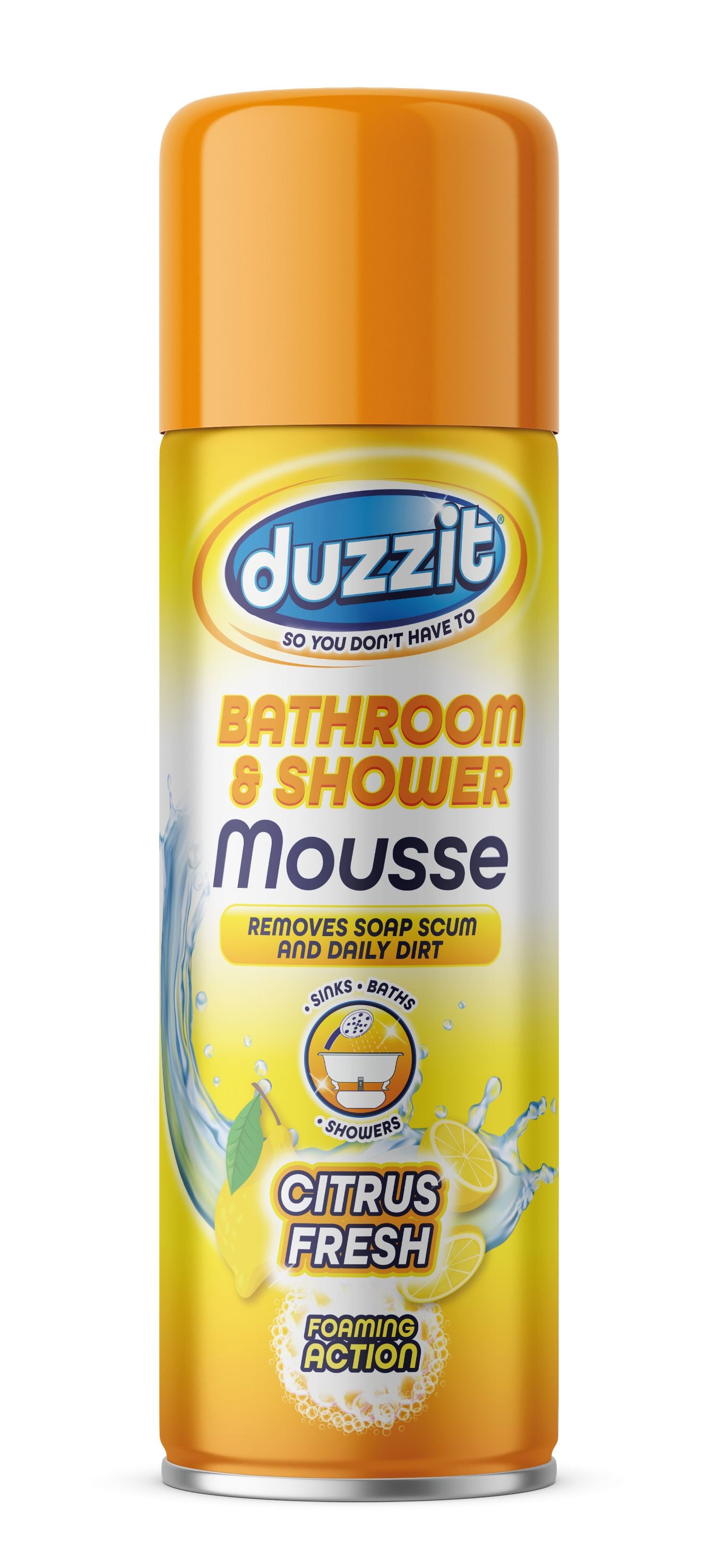 Duzzit Mousse Nettoyante Salle de Bain & Douche - Agrumes Frais - 500ml