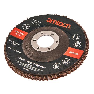 AMTECH PRO FLAP DISC 40 GRIT 115MM
