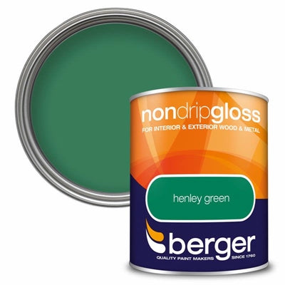 BERGER NON DRIP GLOSS 750ml HENLEY GREEN
